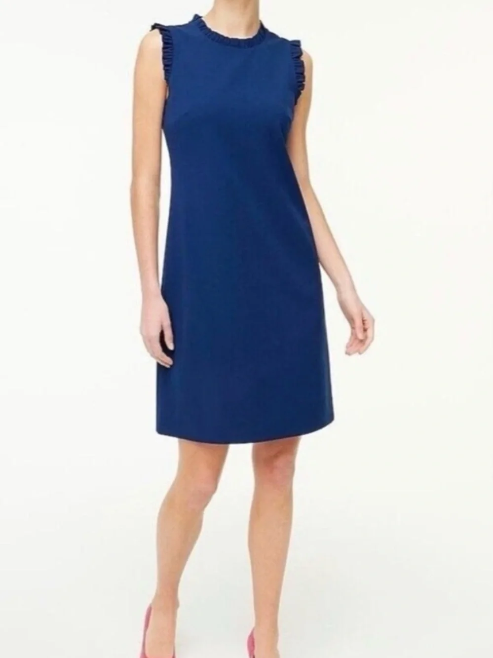 J. Crew ruffle neck suiting dress